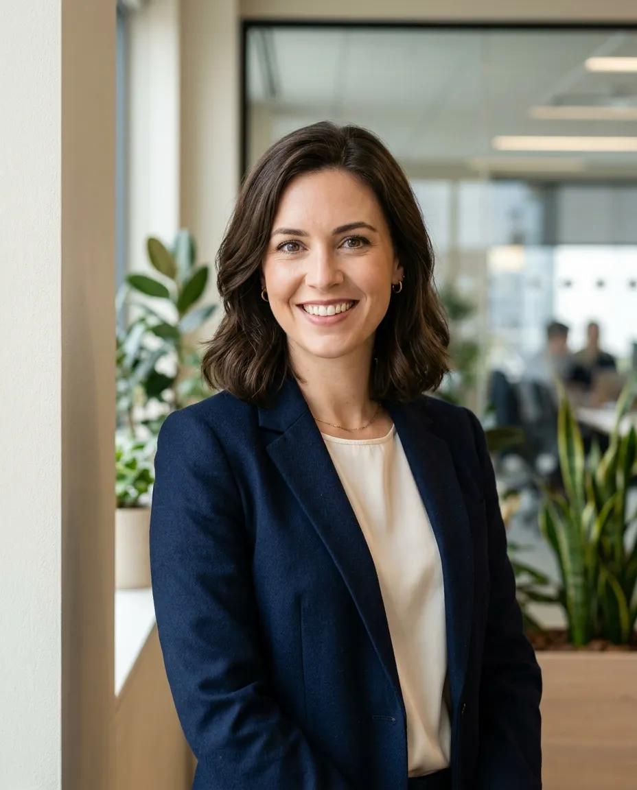 Formal business portrait for the website — after